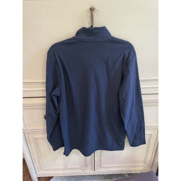 L.L.Bean Men's Fleece Layering Button Mock Pullover Sweater Shirt Blue Medium - Picture 4 of 4